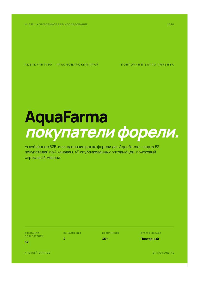 Обложка B2B-исследования рынка аквакультуры