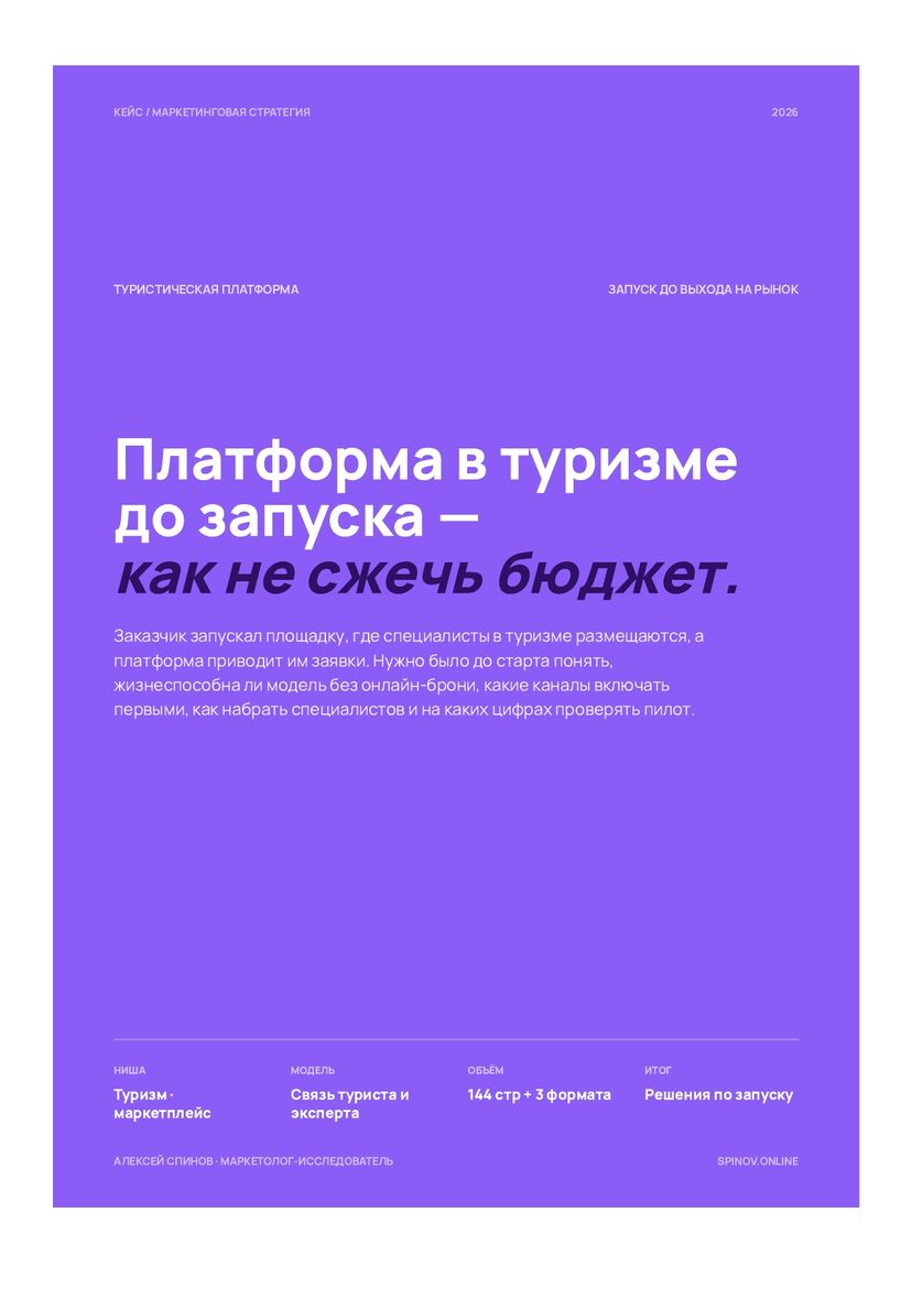 Обложка стратегии запуска туристической платформы